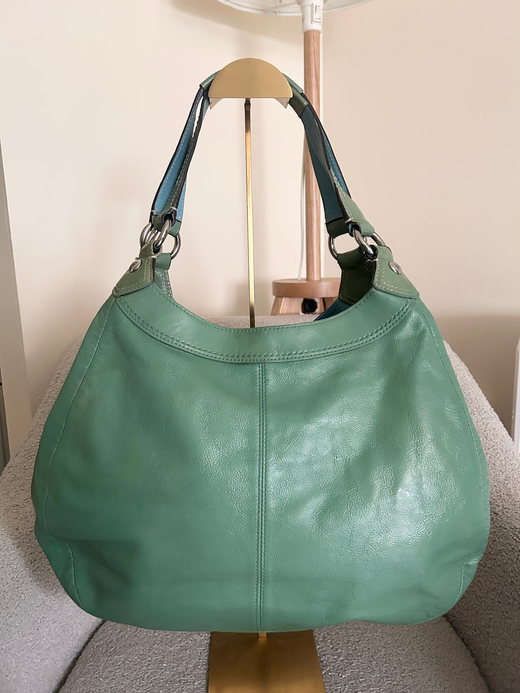Vintage Coach Soho buckle green leather shoulder bag