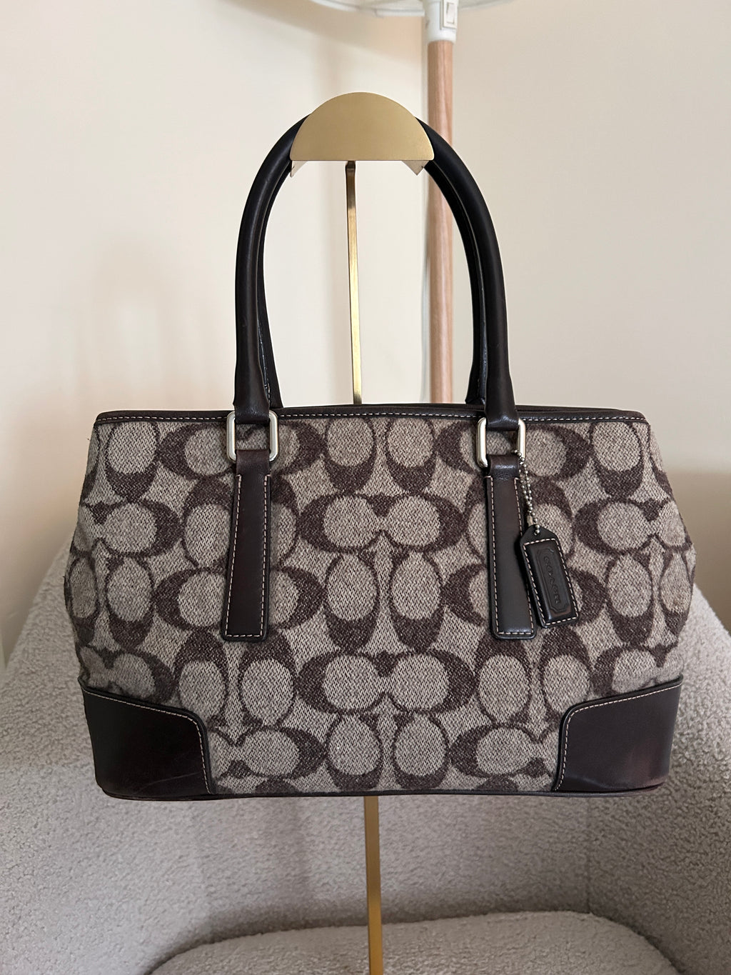 Vintage Coach wool shoulder bag