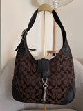 Vintage Coach chocolate brown clip shoulder bag
