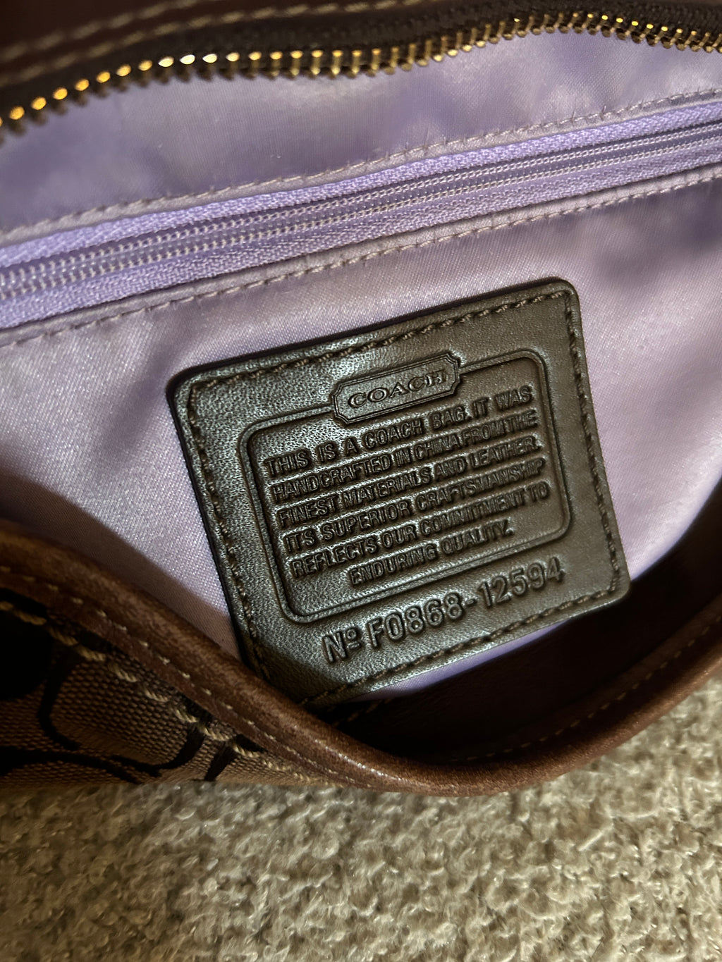 Vintage Coach chocolate brown monogram shoulder bag