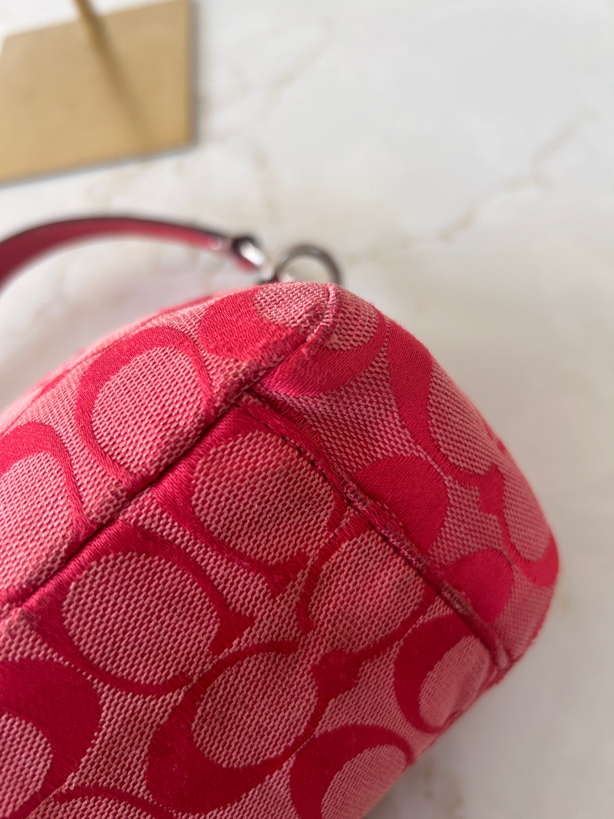 Vintage Coach red monogram small shoulder bag