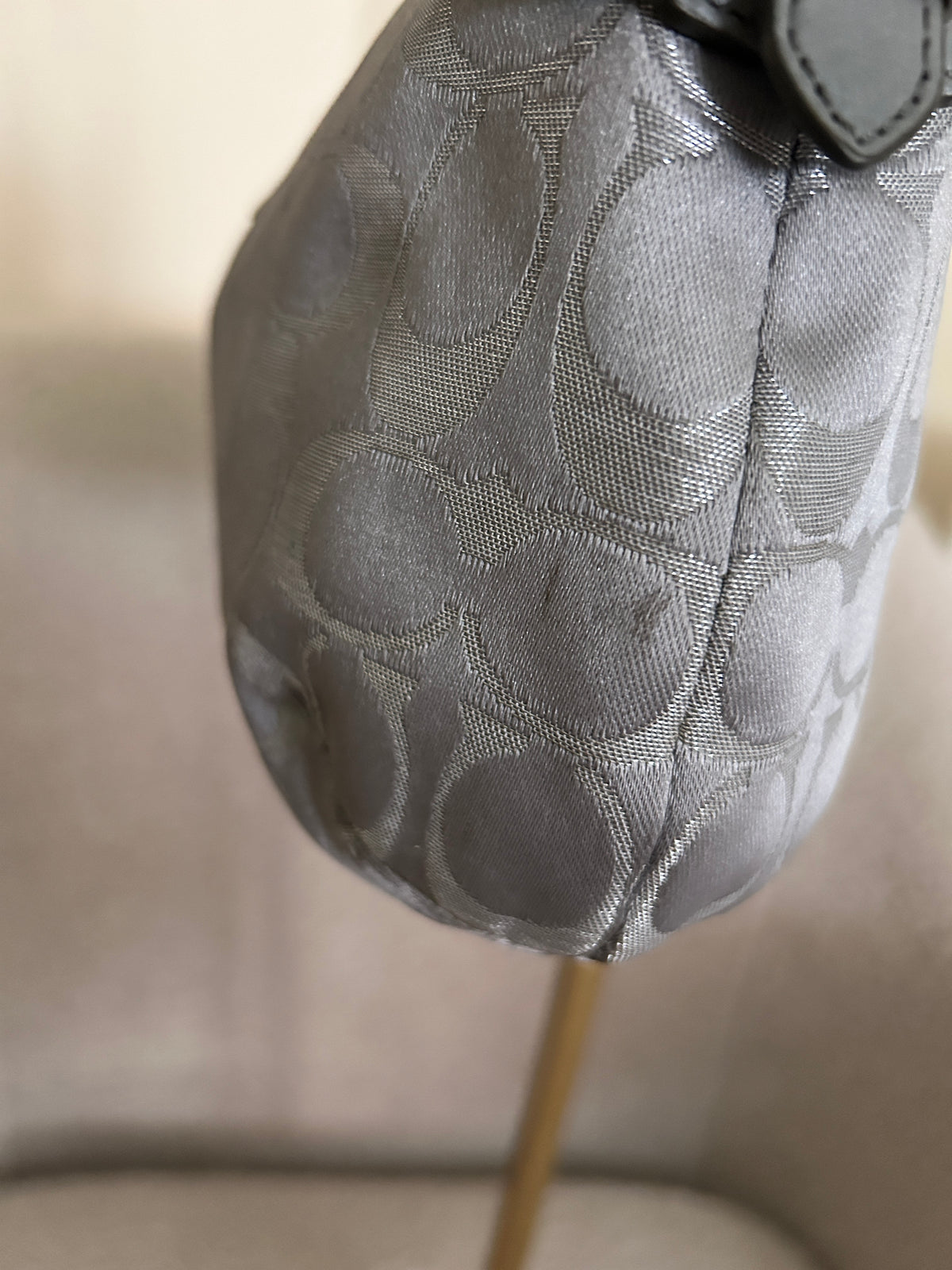 Vintage Coach grey monogram mini shoulder bag