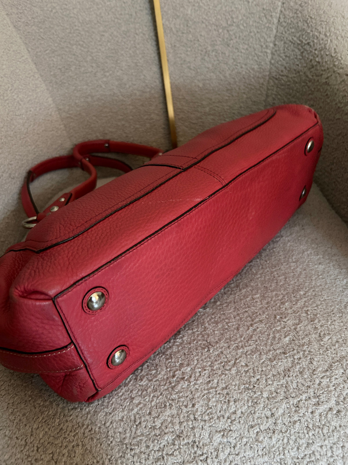 Vintage Coach red leather shoulder bag