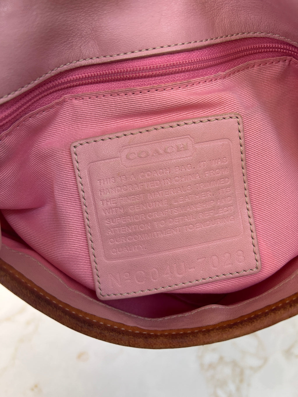 Vintage Coach pink clip optic monogram shoulder bag