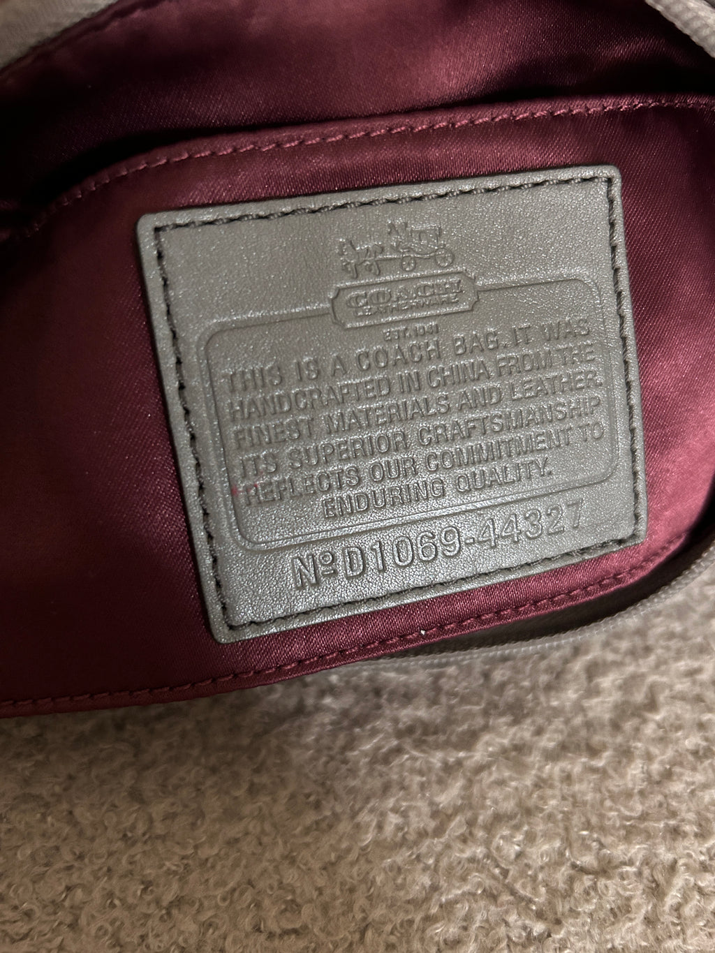 Vintage Coach grey monogram mini shoulder bag