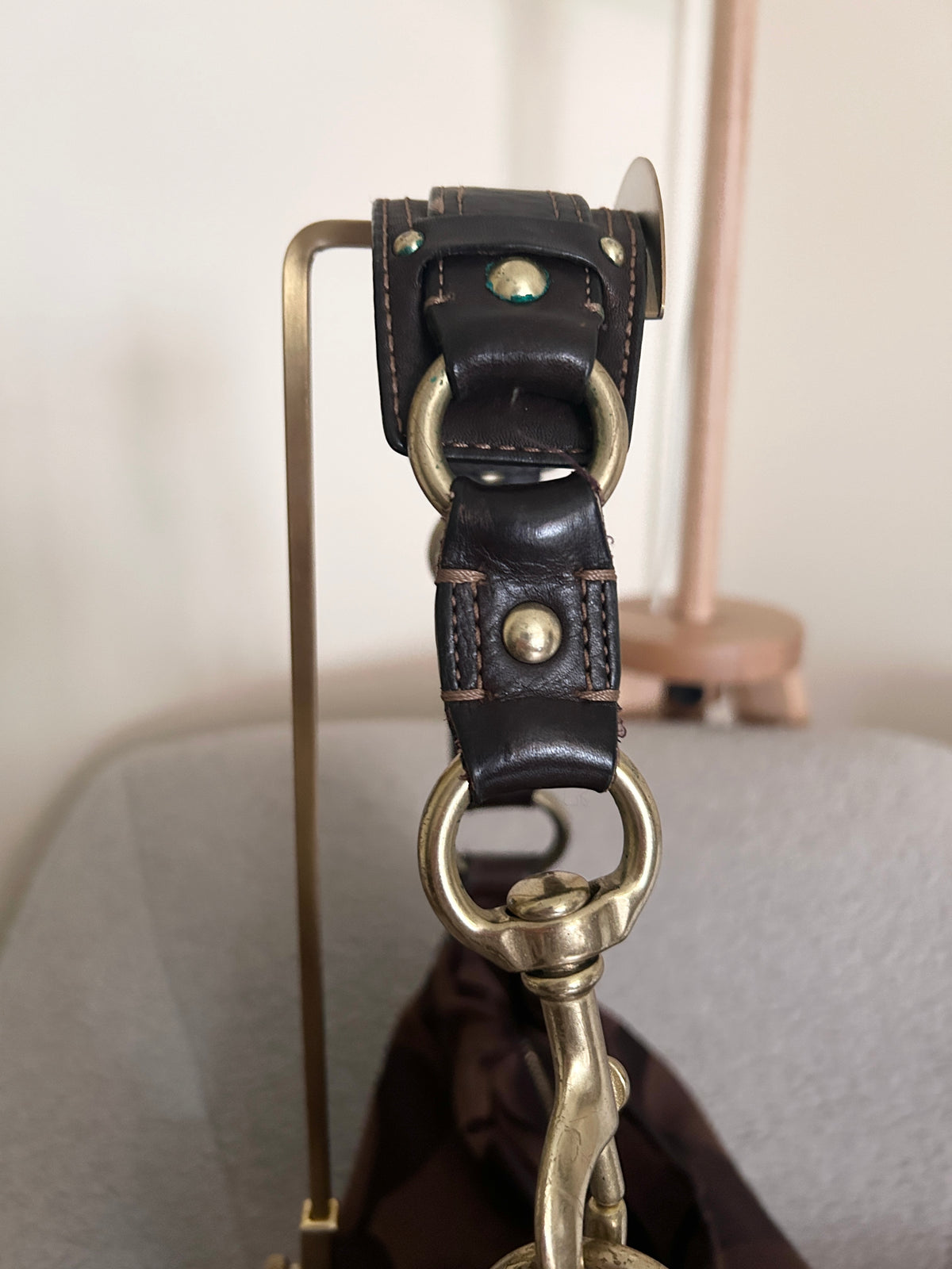 Vintage Coach chocolate brown Carly shoulder bag