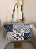 Vintage Coach denim patchwork tote shoulder bag
