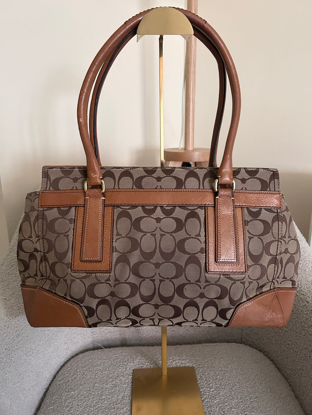 Vintage Coach Hampton turnlock shoulder bag