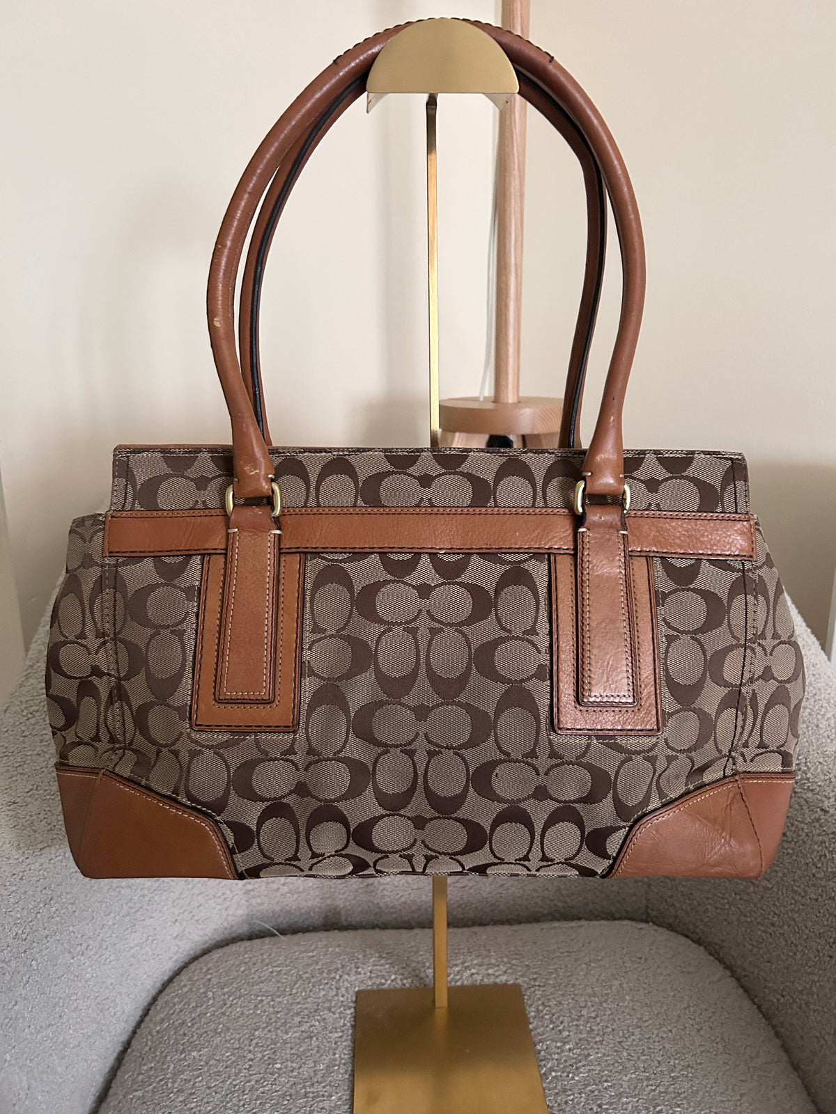Vintage Coach Hampton turnlock shoulder bag