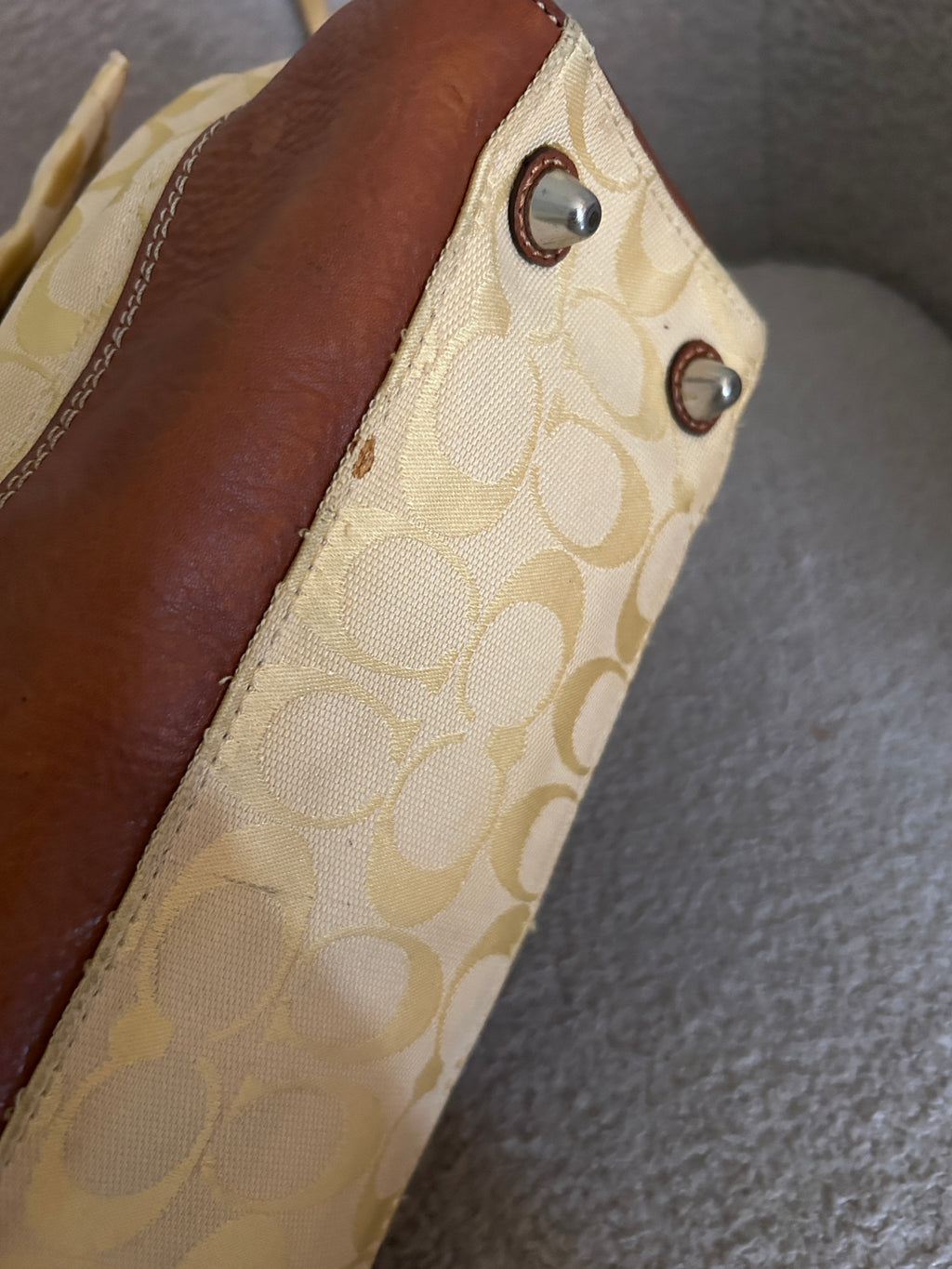 Vintage Coach yellow monogram shoulder bag