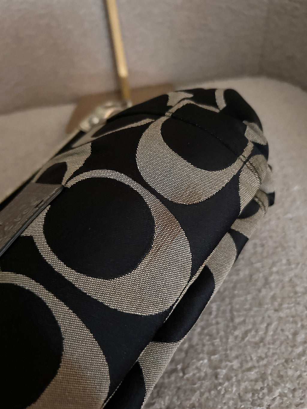 Vintage Coach Poppy black monogram shoulder bag