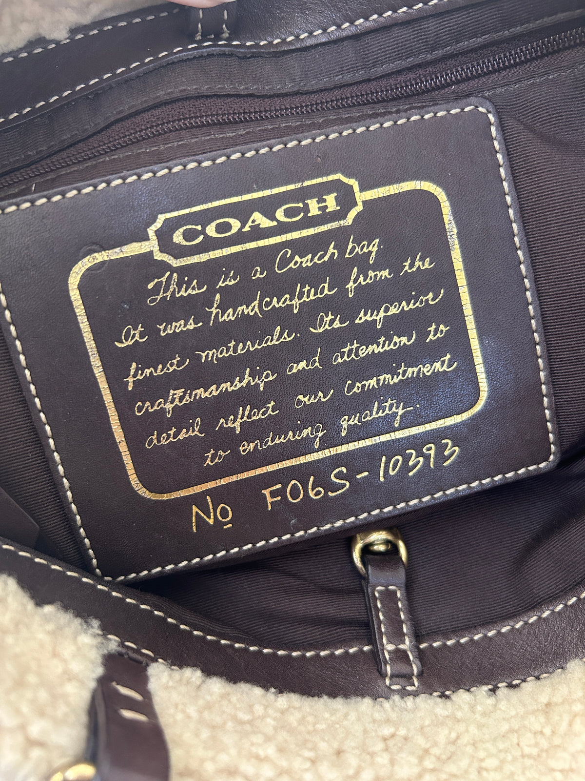 Vintage Coach sherpa patchwork shoulder bag