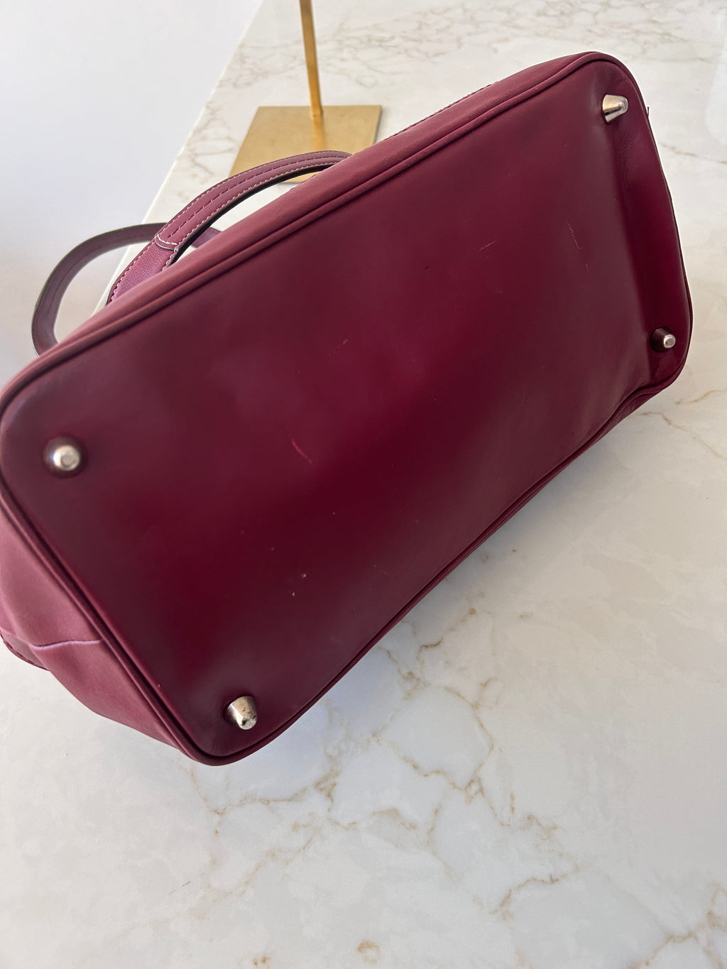 Vintage Coach burgundy leather buckle shoulder bag