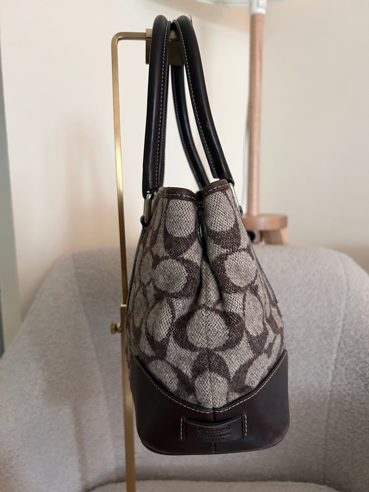 Vintage Coach wool shoulder bag