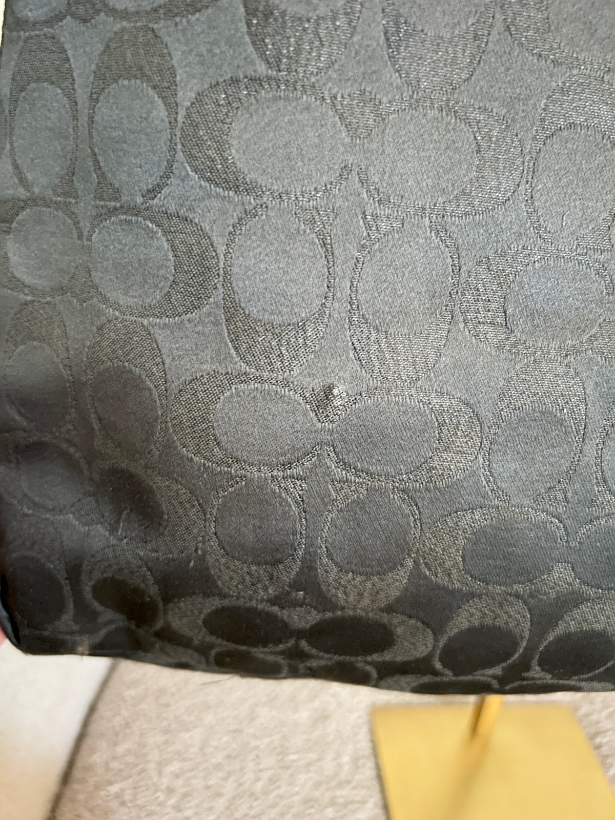 Vintage Coach black monogram tote shoulder bag