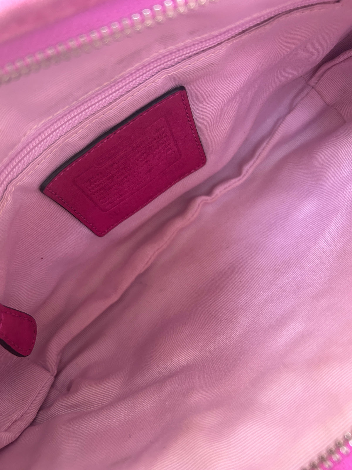 Vintage Coach patchwork and pink suede shoulder bag