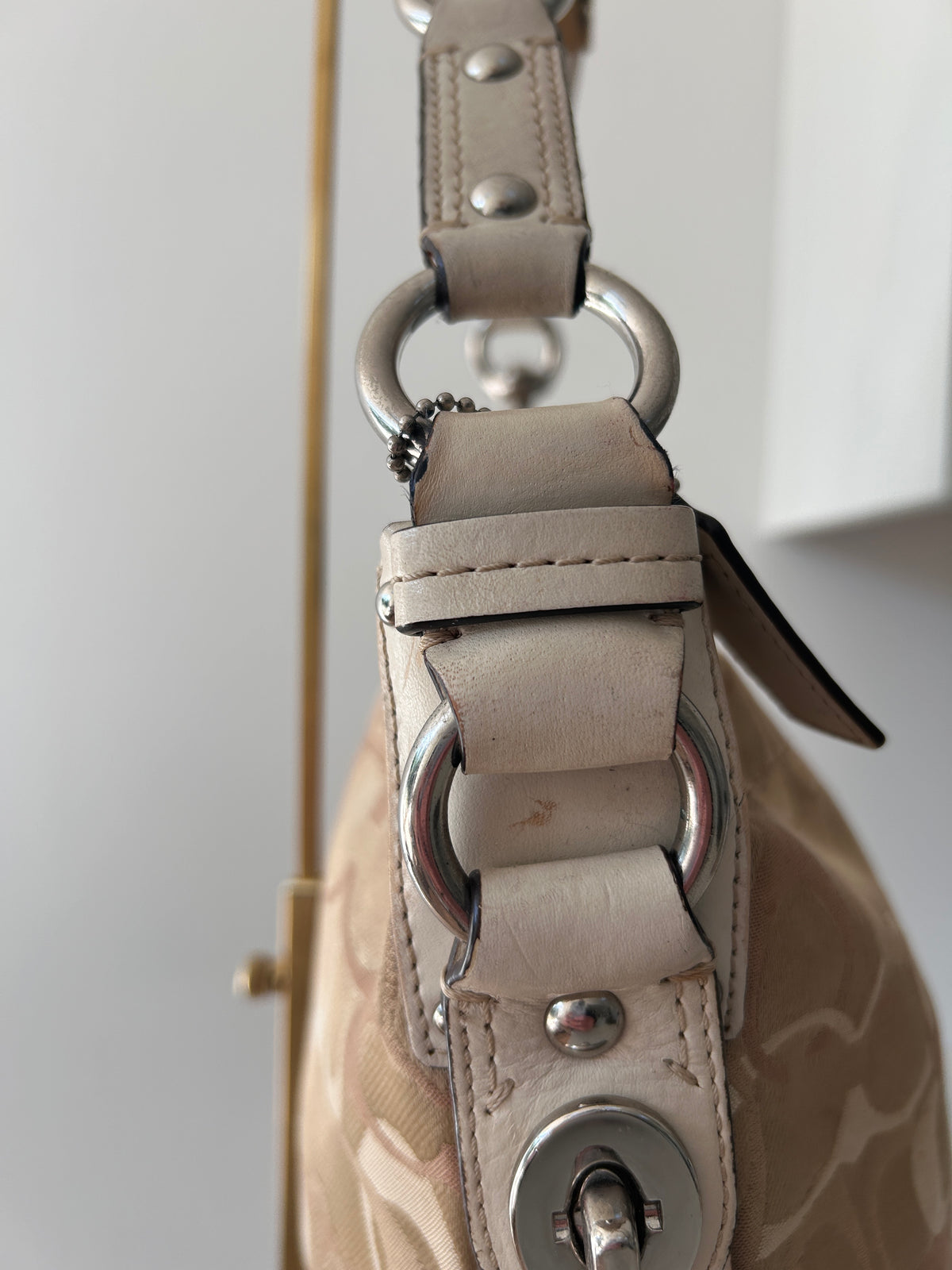 Vintage Coach optic monogram Carly shoulder bag