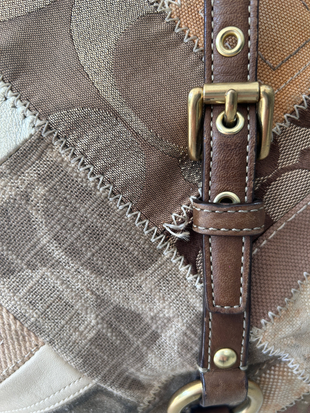 Vintage Coach patchwork tote shoulder bag