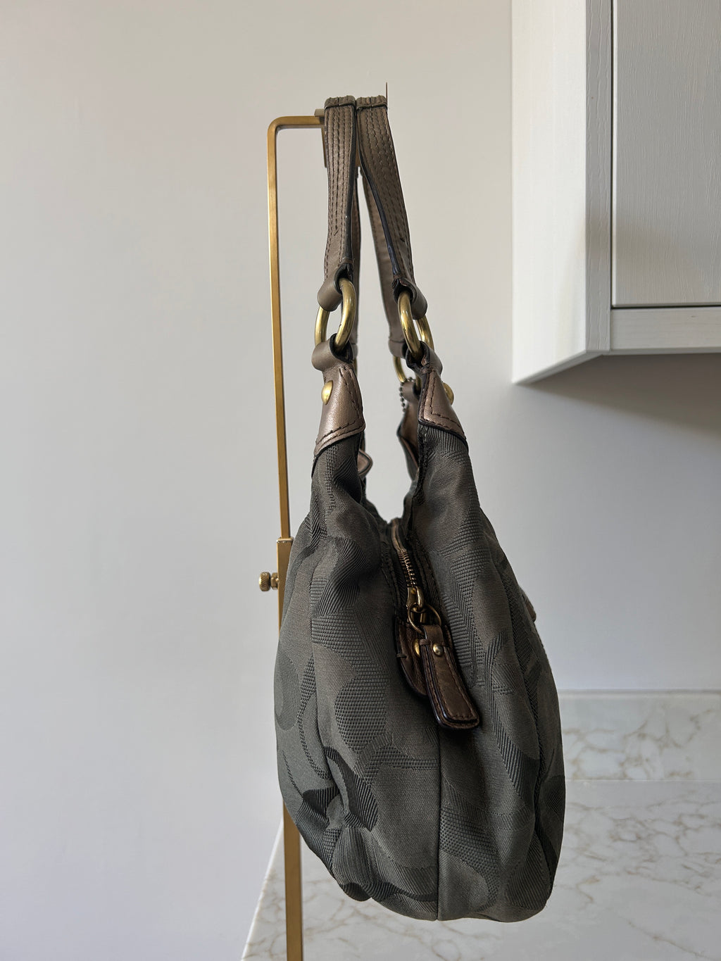 Vintage Coach olive green Soho tote shoulder bag