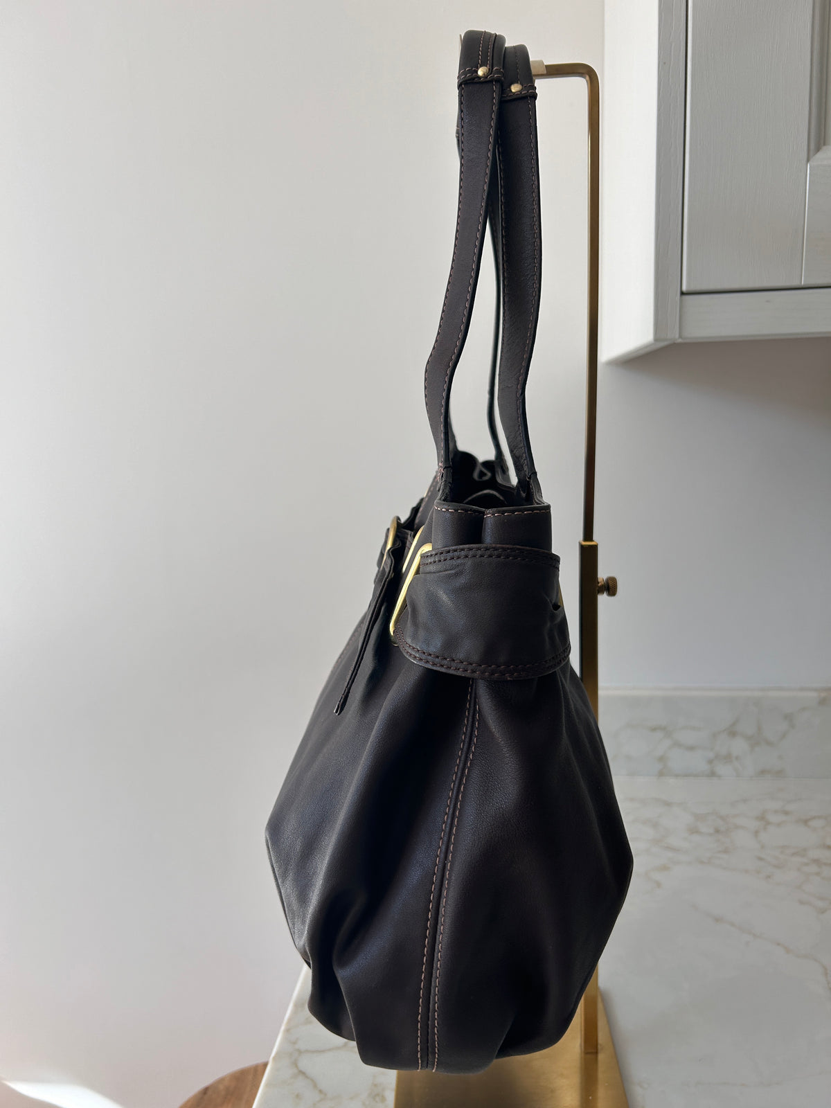 Vintage Coach brown leather Bleecker shoulder bag