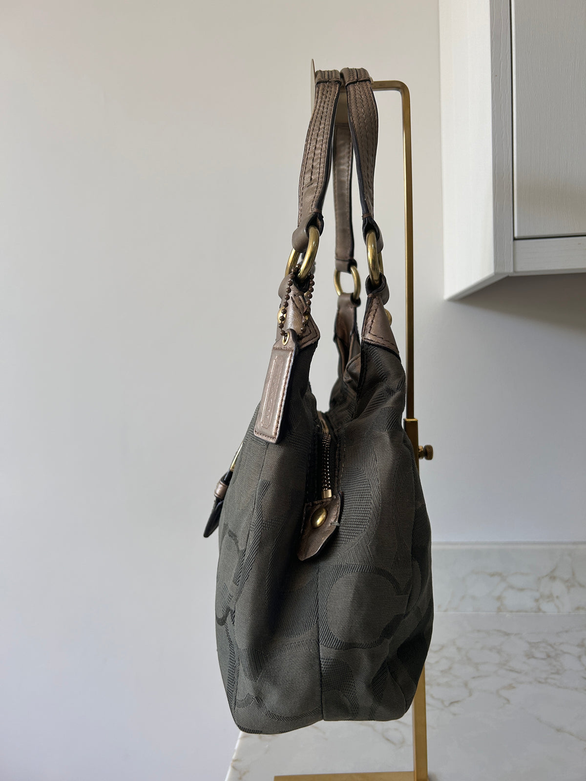 Vintage Coach olive green Soho tote shoulder bag
