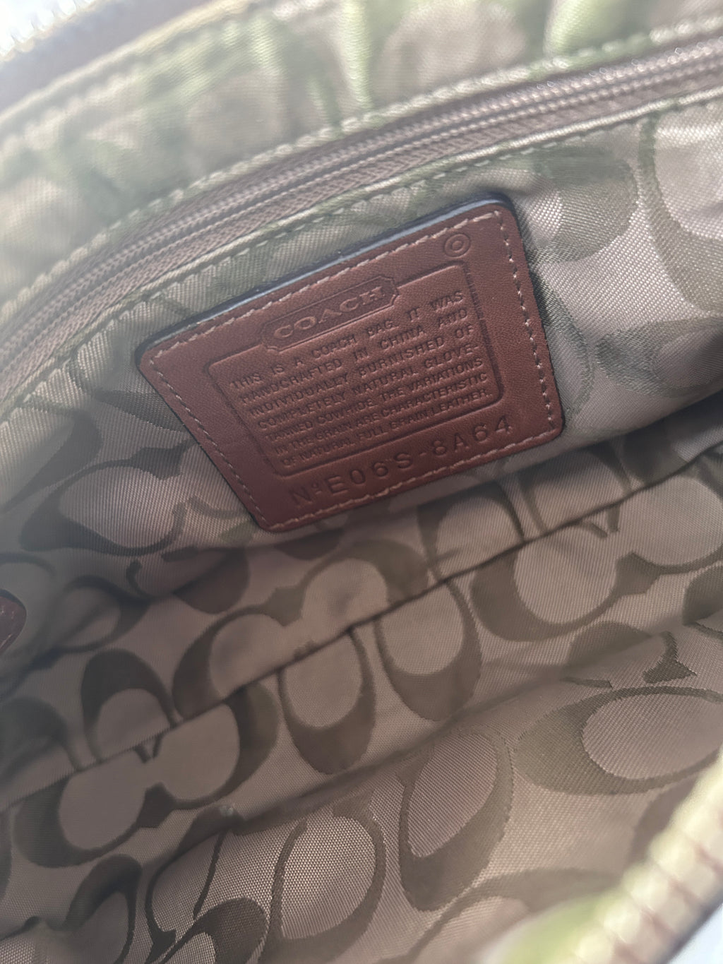 Vintage Coach brown leather baguette shoulder bag