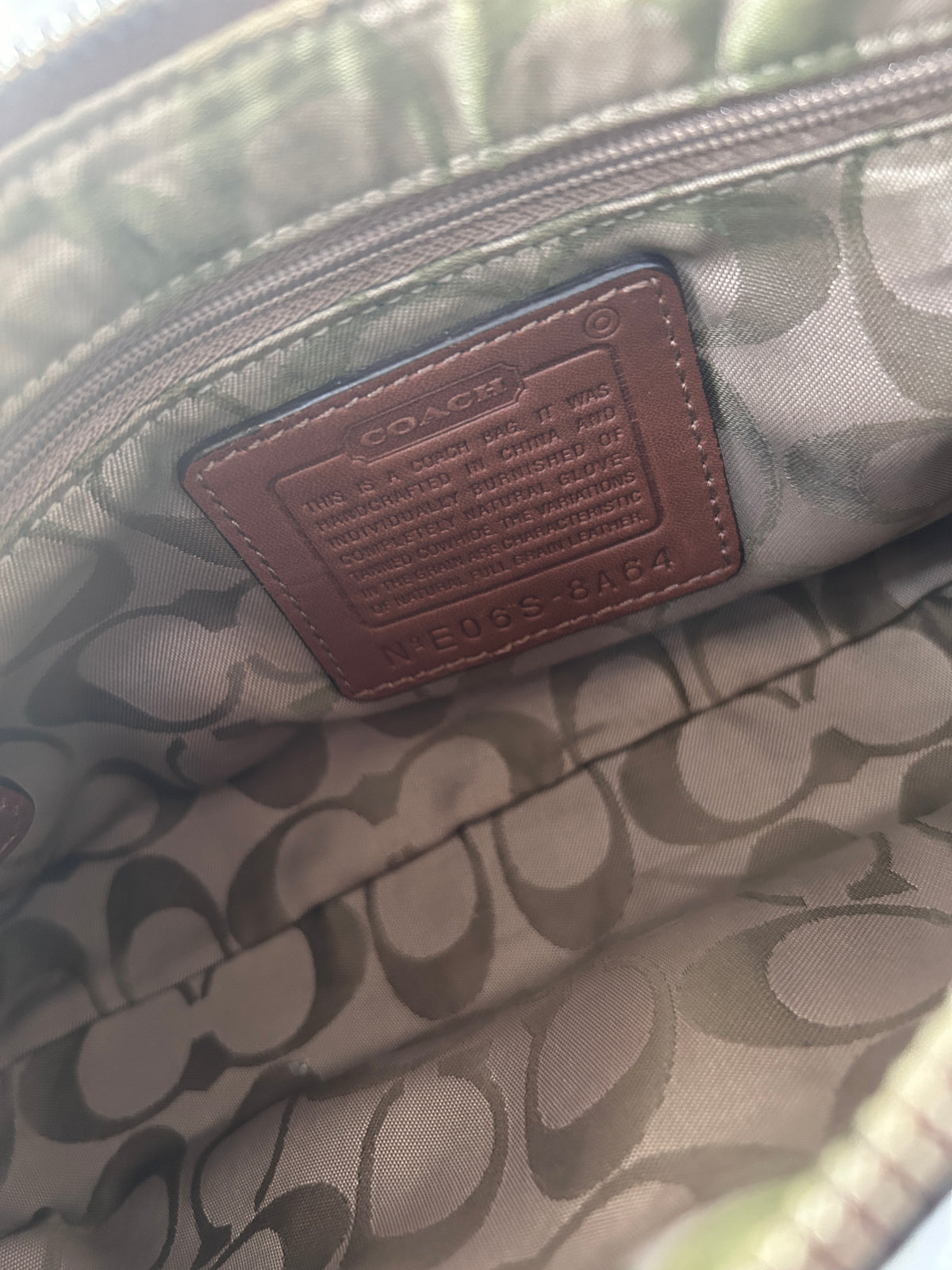 Vintage Coach brown leather baguette shoulder bag