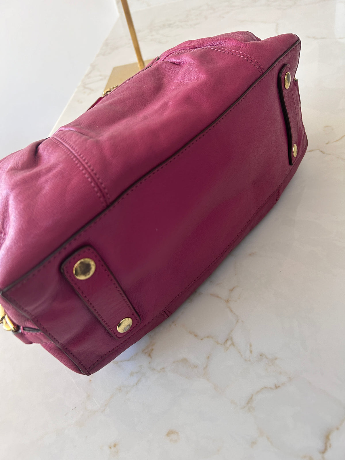 Vintage Coach pink leather shoulder bag