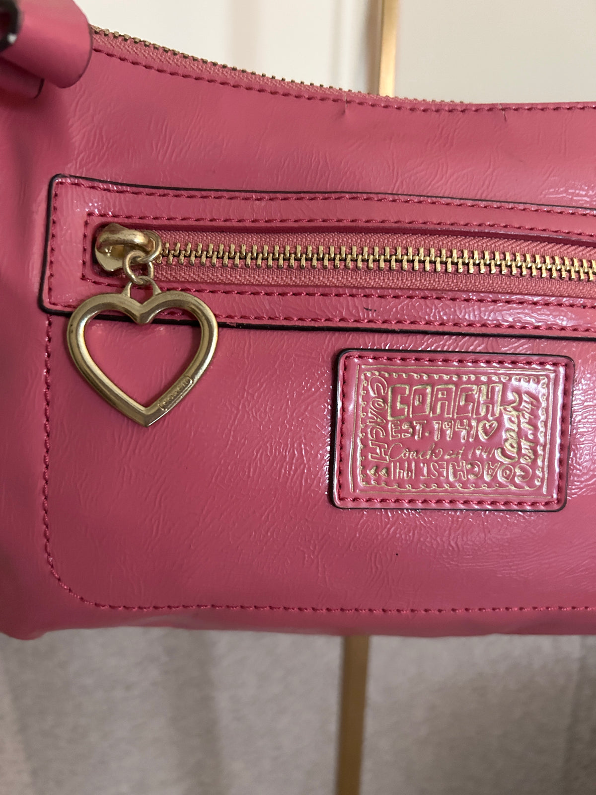 Vintage Coach pink leather Poppy shoulder bag