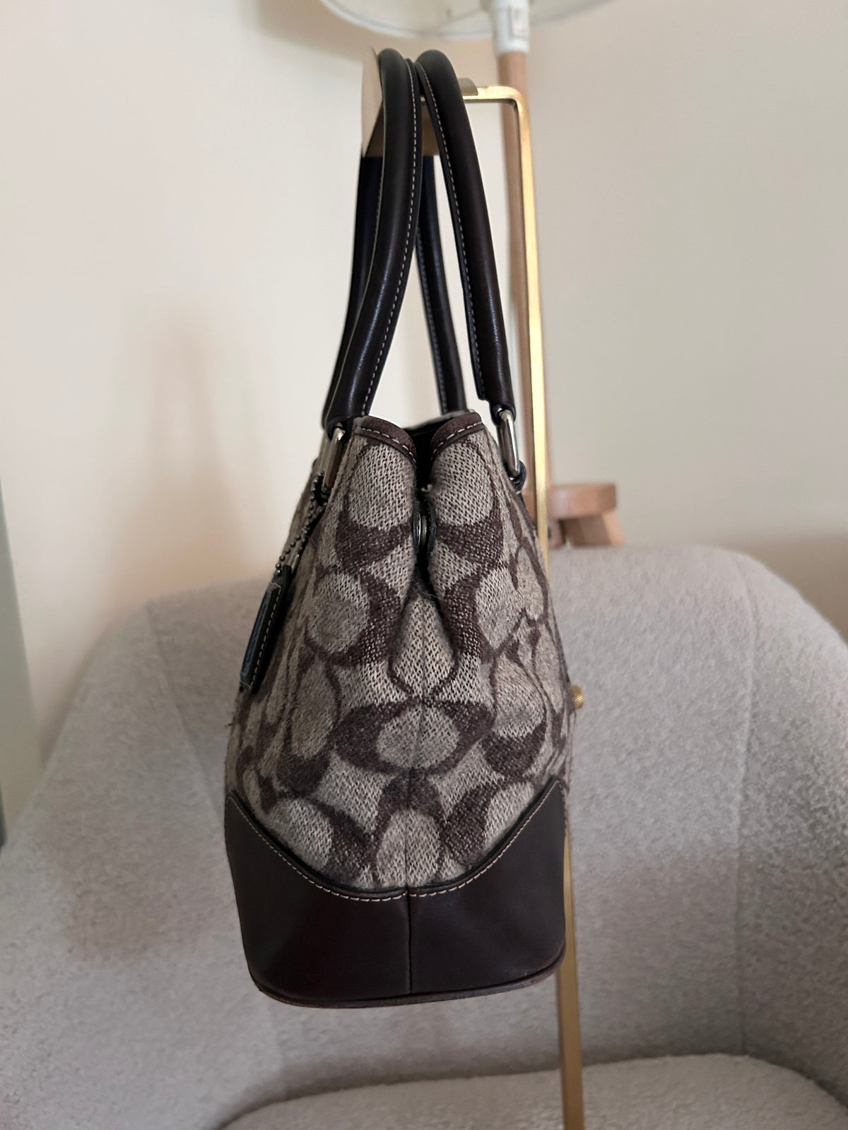Vintage Coach wool shoulder bag
