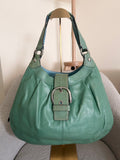 Vintage Coach Soho buckle green leather shoulder bag