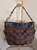 Vintage Coach chocolate brown Zoe shoulder bag