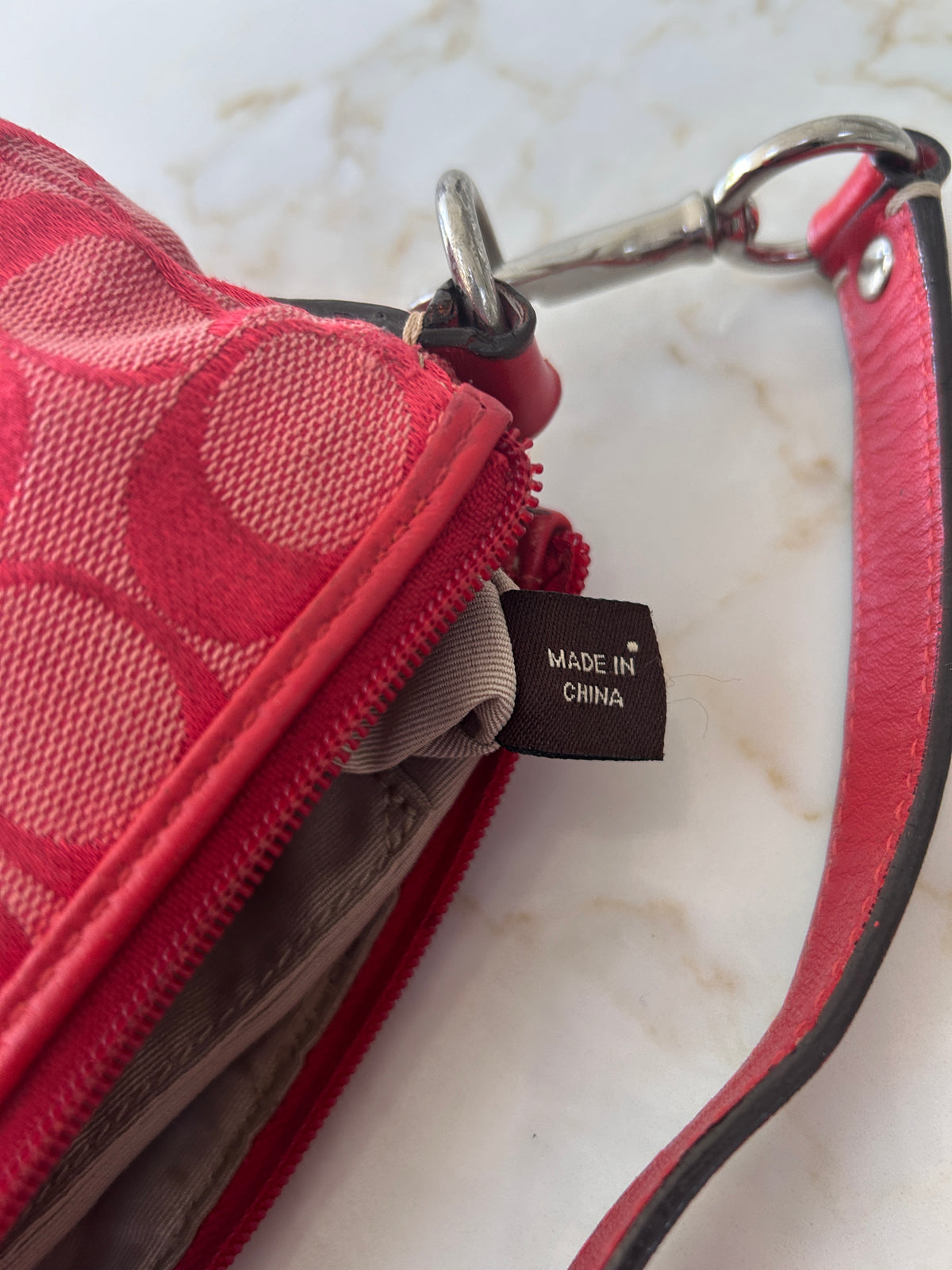 Vintage Coach red monogram small shoulder bag