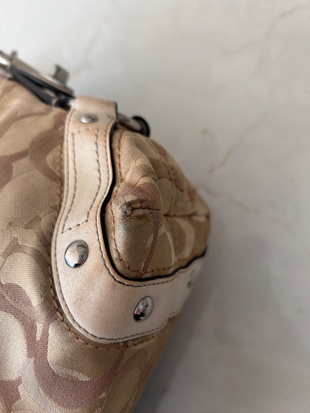 Vintage Coach optic monogram Carly shoulder bag