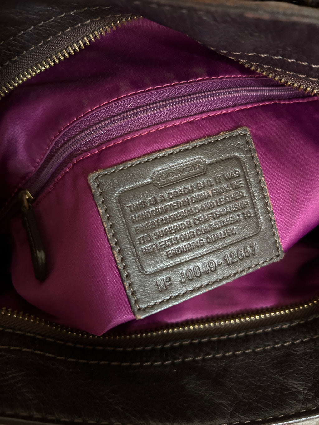 Vintage Coach chocolate brown Zoe shoulder bag