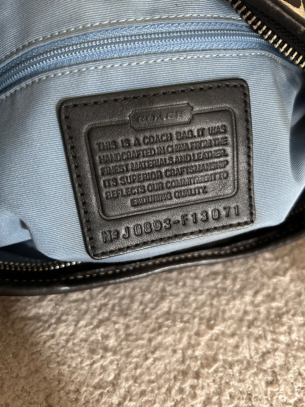 Vintage Coach black monogram clip shoulder bag