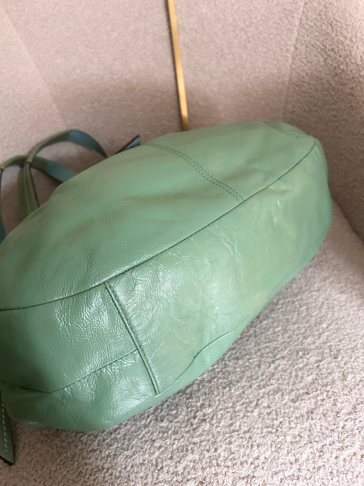 Vintage Coach Soho buckle green leather shoulder bag
