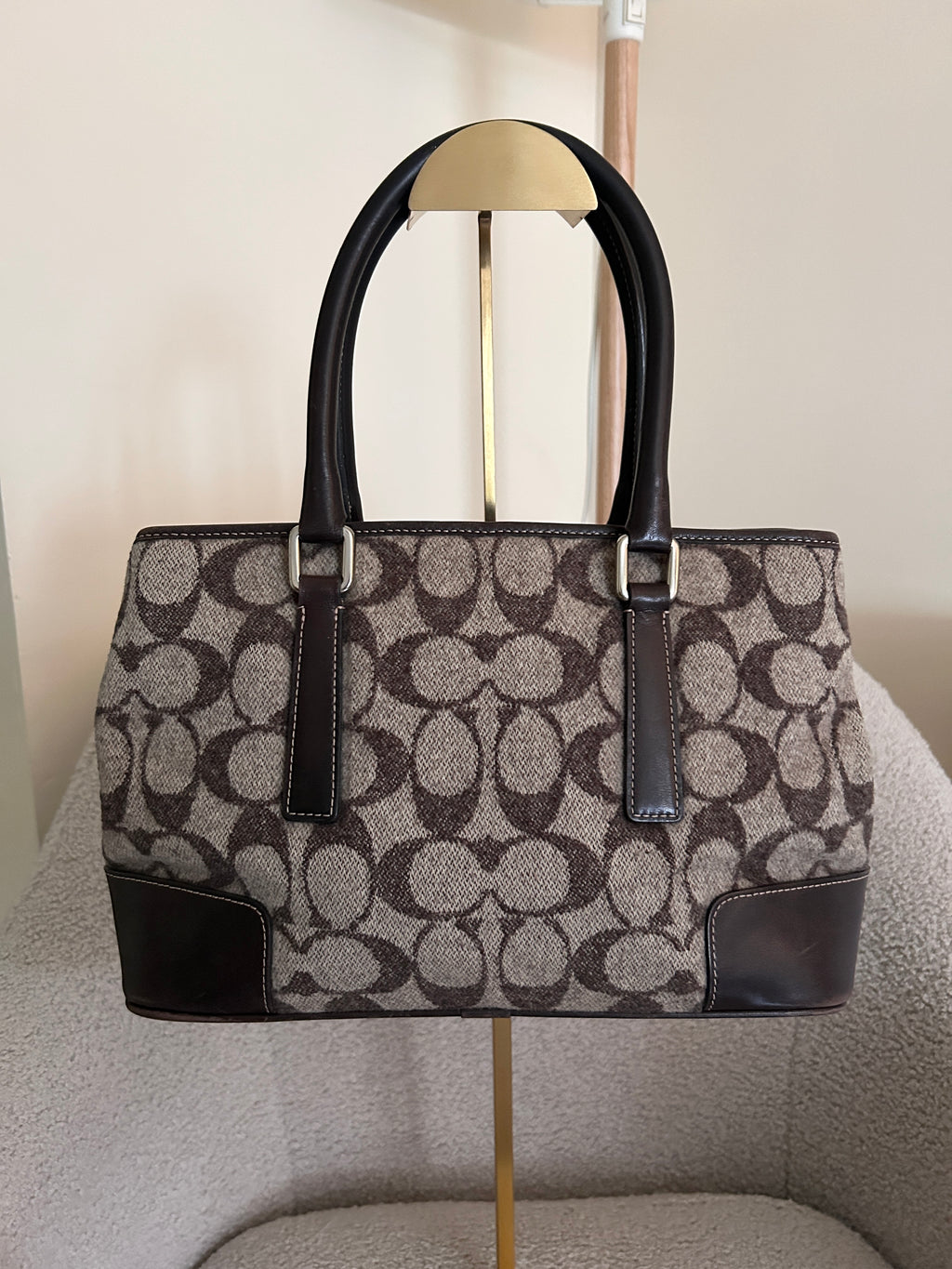 Vintage Coach wool shoulder bag