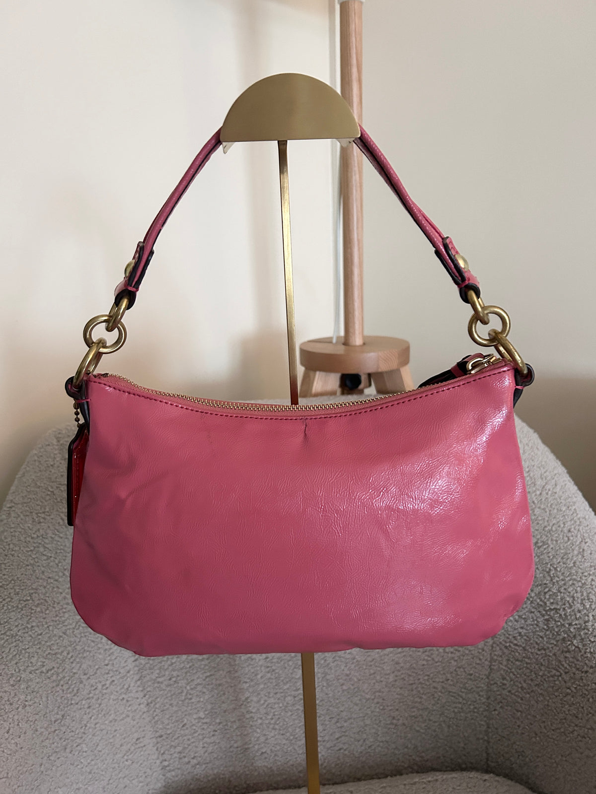 Vintage Coach pink leather Poppy shoulder bag