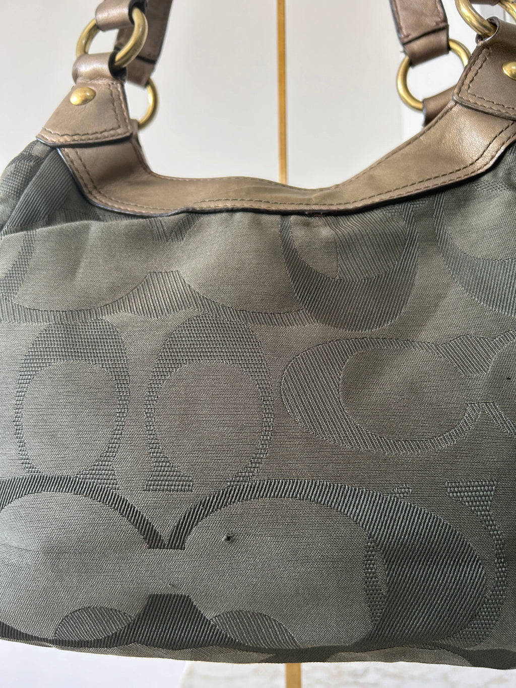Vintage Coach olive green Soho tote shoulder bag