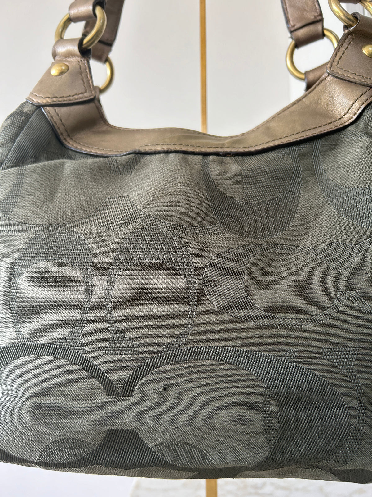 Vintage Coach olive green Soho tote shoulder bag