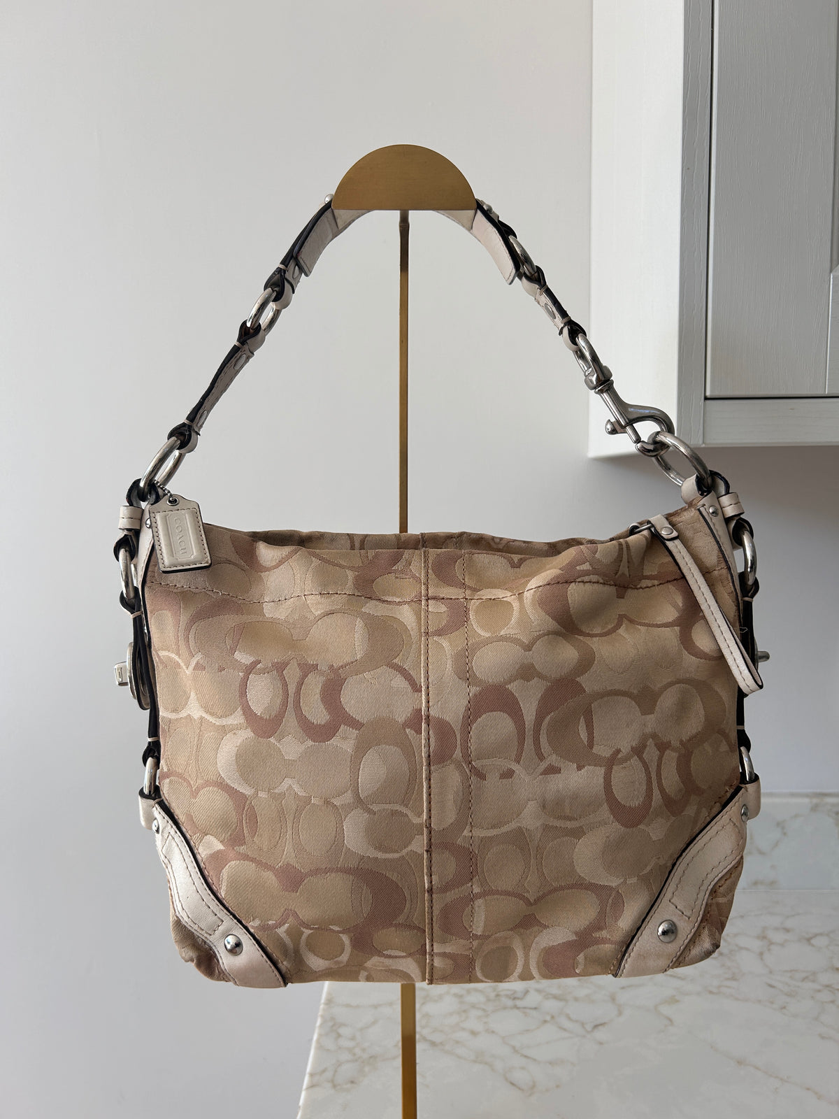 Vintage Coach optic monogram Carly shoulder bag