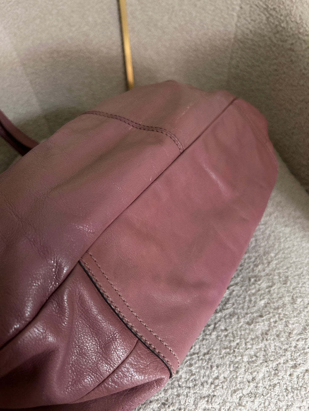 Vintage Coach purple leather tote shoulder bag