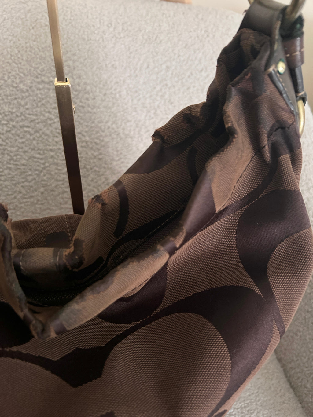 Vintage Coach chocolate brown Carly shoulder bag