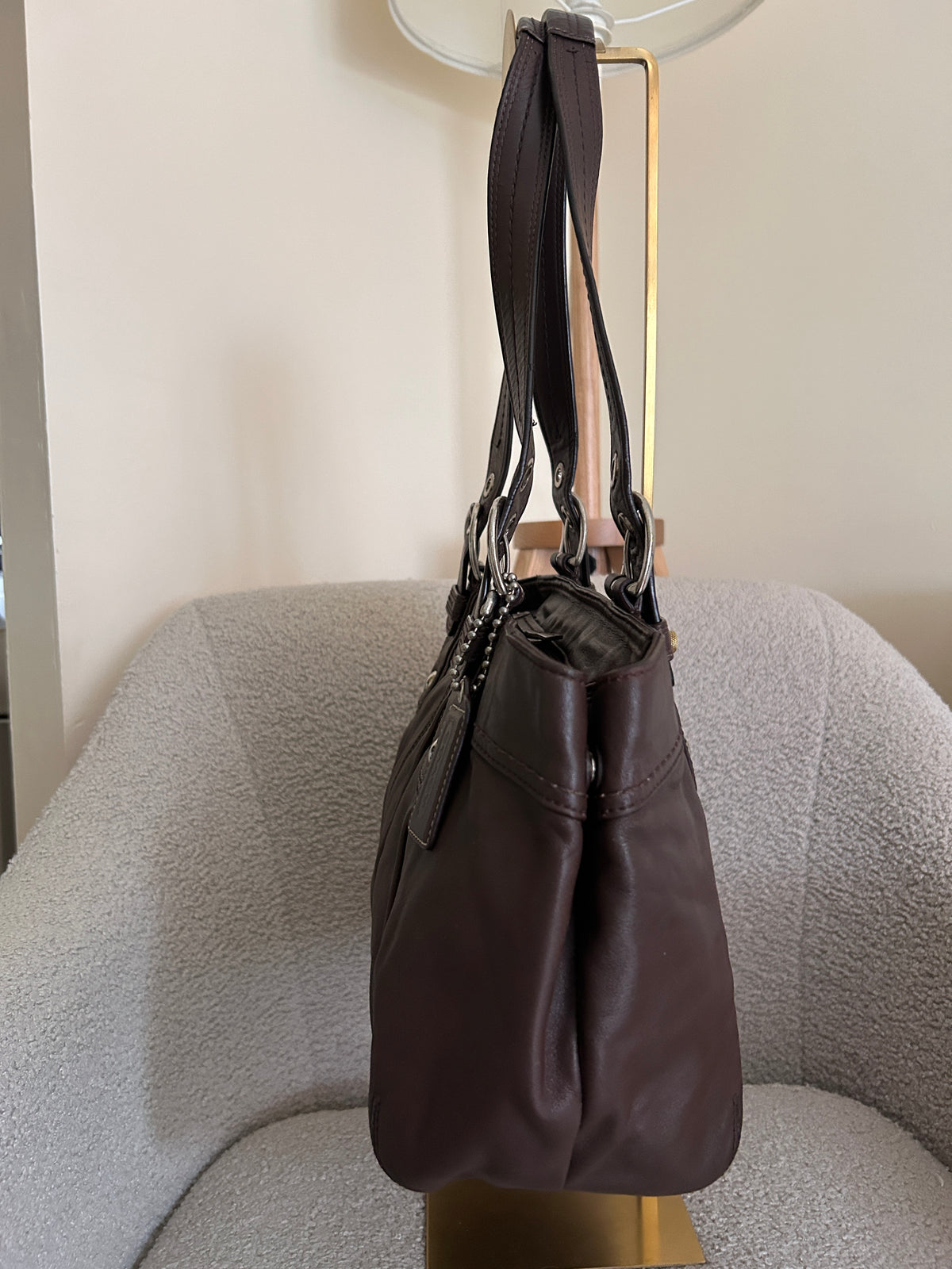 Vintage Coach brown leather Soho tote shoulder bag