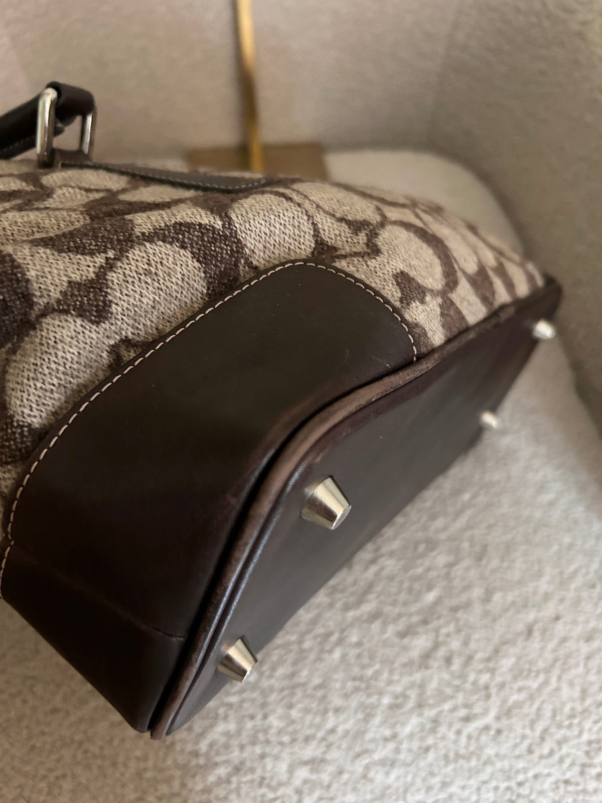 Vintage Coach wool shoulder bag
