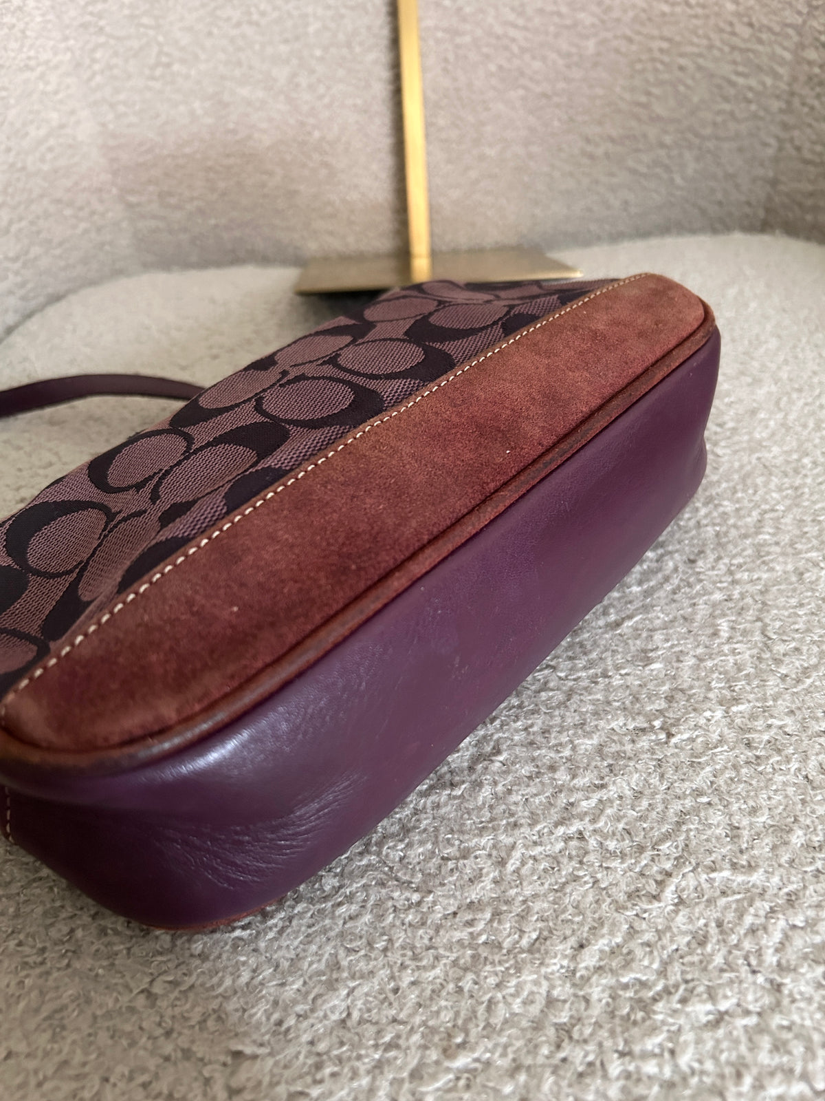 Vintage Coach purple monogram Demi shoulder bag