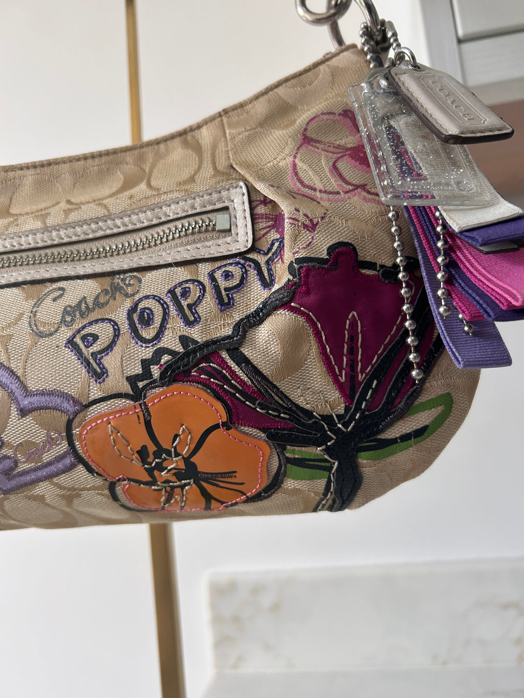 Vintage Coach Poppy graffiti shoulder bag