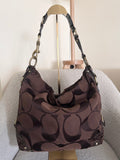 Vintage Coach chocolate brown Carly shoulder bag