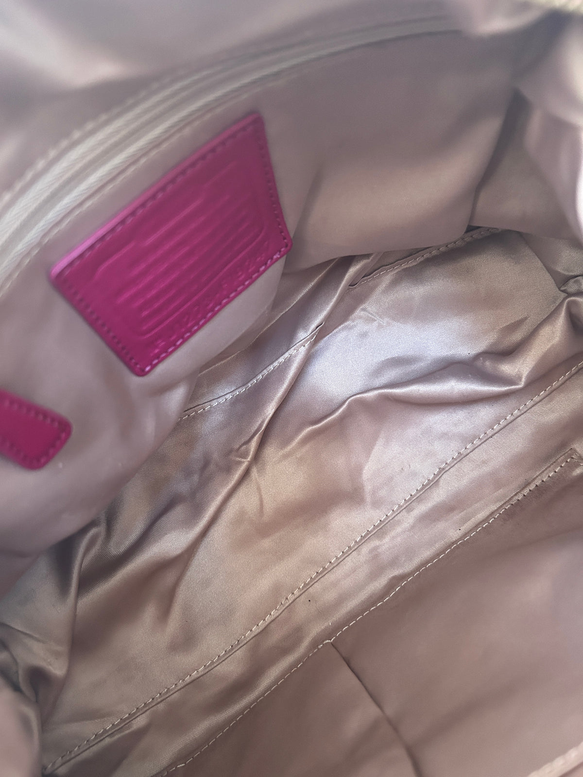 Vintage Coach pink leather shoulder bag